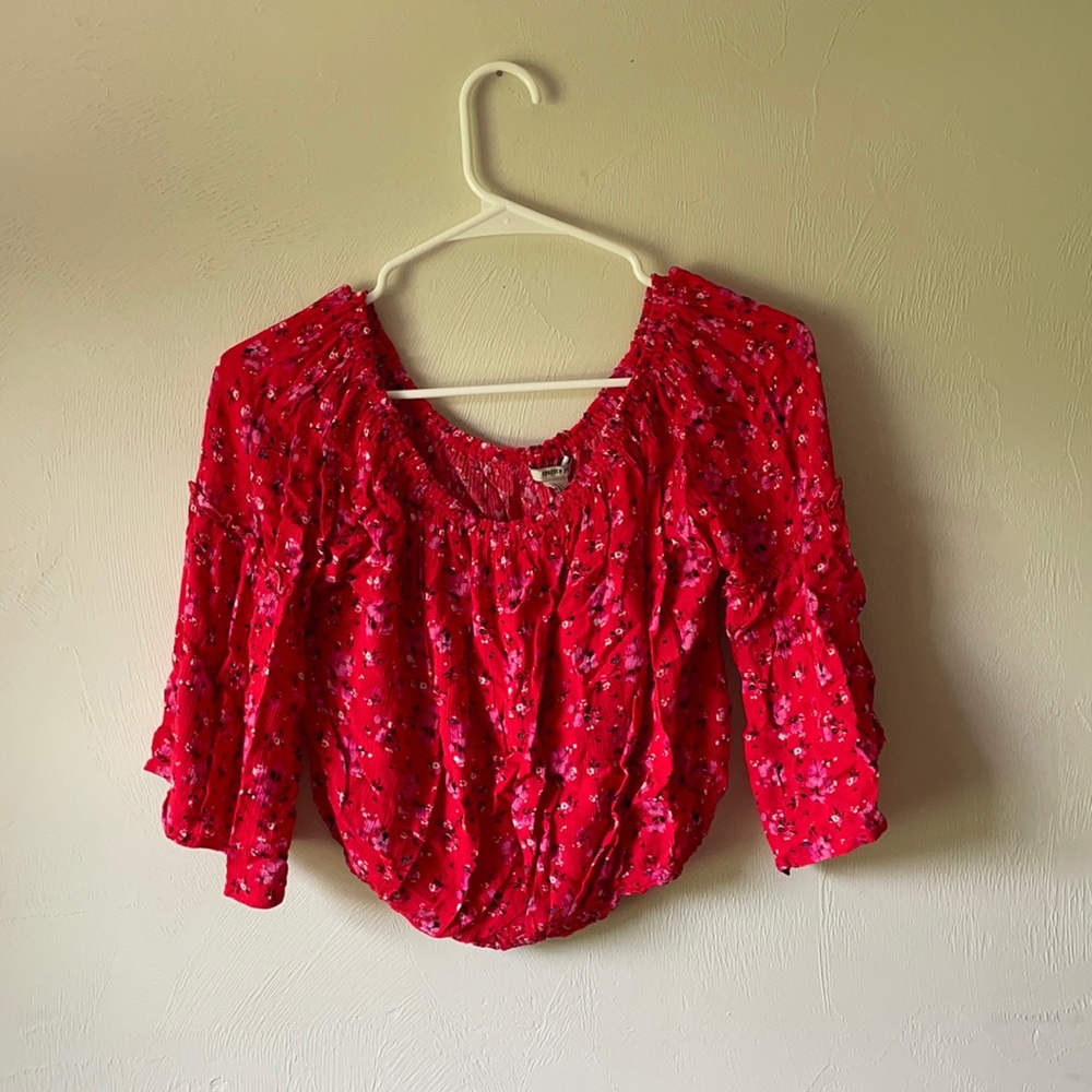 Red Floral Top